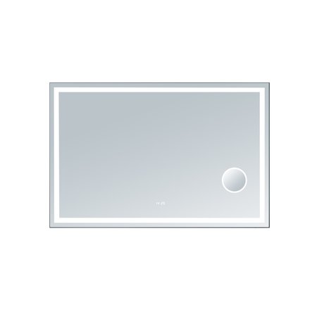 INNOCI-USA Eros 48 in. W x 35 in. H Rectangular LED Mirror with Built-in Controls, Cosmetic Mirror and Clock 63434835